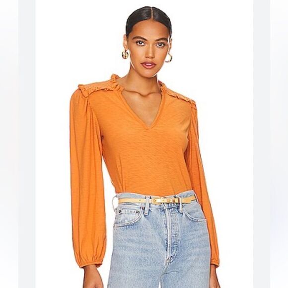 Nation LTD Dolly Smocked Long Sleeve Blouse Size Small - Picture 2 of 10